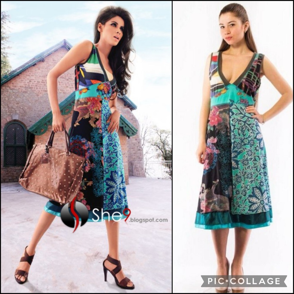 Desigual Multicolor Patchwork Midi Dress